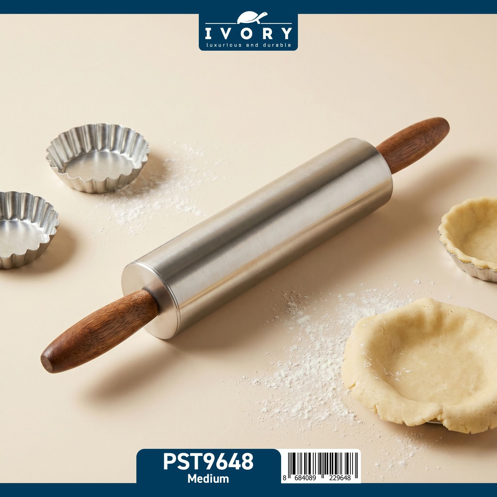 İVORY DÖNER SAPLI ÇELİK MERDANE (MEDİUM) PST9648